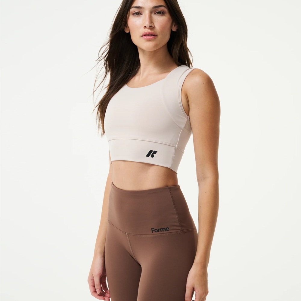 Forme Cream Sports Bra with Black Lining - Small